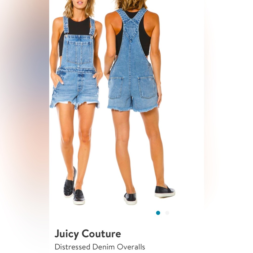 NWT! Juicy Couture Distressed Denim Overalls available in XS and Small